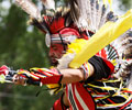 Wind River Indian dancer doing the warrior dance