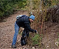 Digging up trash during the Cache la Poudre River Cleanup