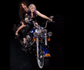 Amanda and Brittany on a Harley