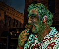 Zombie eating icecream at the Fort Collins Zombie Crawl