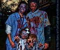 Blue zombie family at the Fort Collins Zombie Crawl