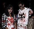 Zombie Elvis and date at the Fort Collins Zombie Crawl