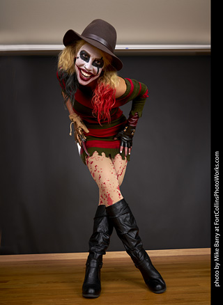 Freddy Krueger/Harley Quinn model shoot - Mandy