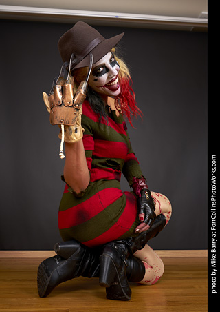 Freddy Krueger/Harley Quinn model shoot - Mandy