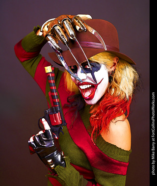 Freddy Krueger/Harley Quinn model shoot - Mandy