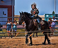 Holly Austin jousting at the Larimer County Fair