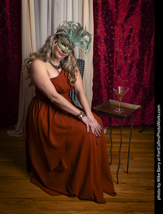 Shelly Mardi Gras model shoot