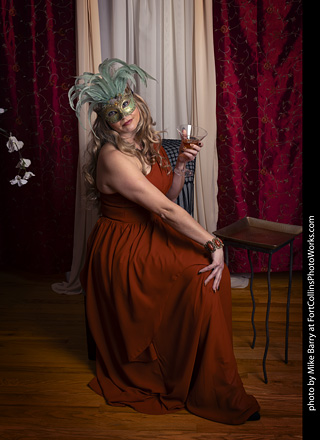 Shelly Mardi Gras model shoot