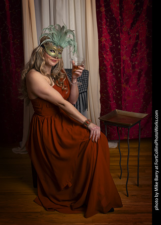 Shelly Mardi Gras model shoot