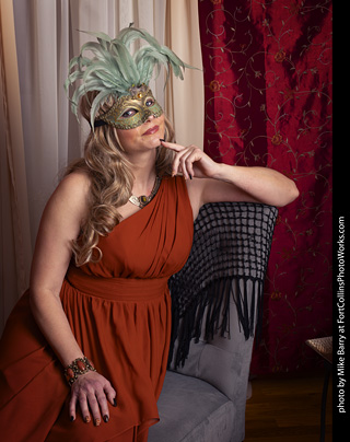 Shelly Mardi Gras model shoot