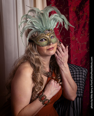 Shelly Mardi Gras model shoot