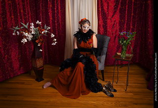 Shelly Mardi Gras model shoot