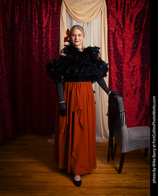 Shelly Mardi Gras model shoot