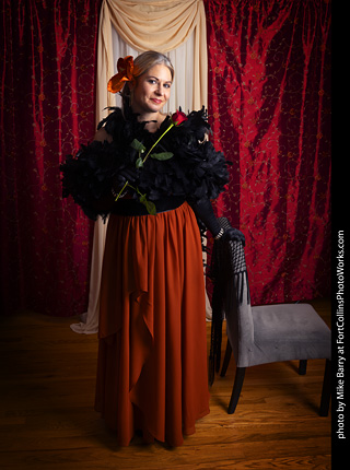 Shelly Mardi Gras model shoot